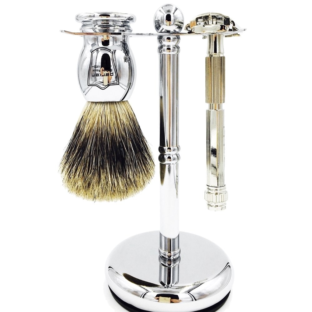 60R Safety Razor & Pure Badger 3-Piece Shave Set