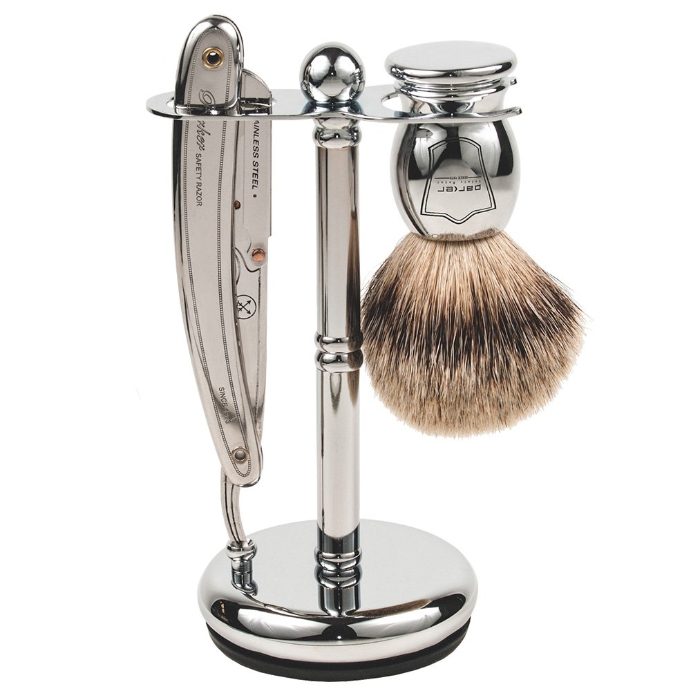 SR1 Barber Razor & Pure Badger 3-Piece Shave Set