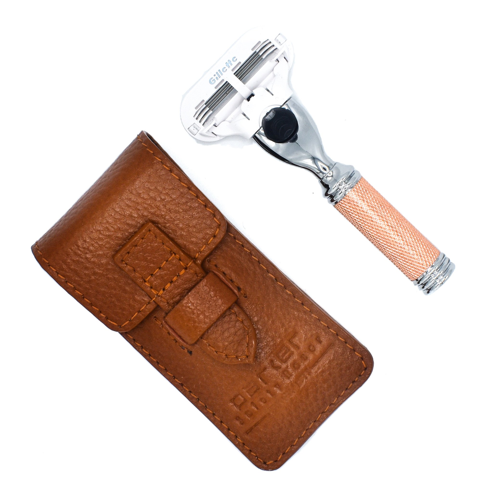 TRAVL Venus Compatible Travel Razor with Leather Case